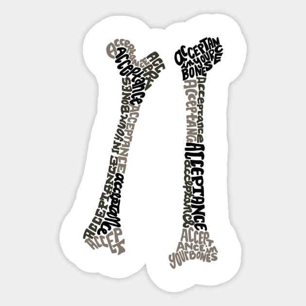 Acceptance in Your Bones Wordcloud Art Sticker by ErinaBDesigns